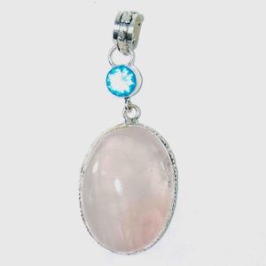 Rainbow Moon Stone 925 Silver Pendant